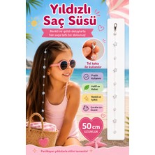 Rhea & Co. Işıltılı Yıldızlı Saç Aksesuarı 50 cm – Pratik Klipsli Çocuk Saç Süsü