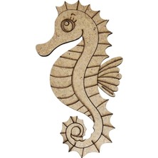 Ardecem Bilgisayar Boyanabilir Ahşap Deniz Atı Figürü 15X7 cm 10 Adet