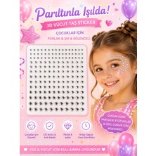 Rhea & Co. Çocuklar Için 3D Parlak Taş Sticker Seti – Yüz & Vücut Süsleme Taşlar