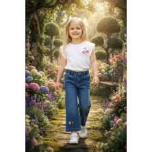 Erca Home Tekstil Ürünleri Beli Lastikli Kot Pantolon / Jeans Kız Çocuk 2y,3y,4y,5y Kız