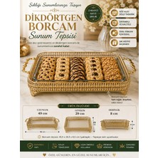 Evim 365 Dikdörtgen Borcam Sunumluk Gold