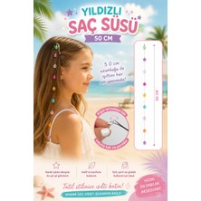 Rhea & Co. Renkli Yıldız Figürlü Saç Süsü – Pratik Tel Tokalı Çocuk Saç Aksesuarı (50 Cm)