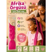 Rhea & Co. Premium Afrika Örgüsü Saçı 120 cm 100 gr - Canlı Pembe