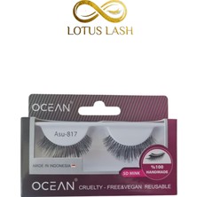 Ocean Asu 817 5d Mink Doğal Görünümlü Şerit Takma Kirpik | Tekrar Kullanılabilir | Vegan