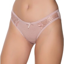 Gümüş 6017 12'li Kadın Likralı Ince Bel Çift Yanı Dantelli Bikini