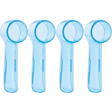 Hopsepete Oral B Uyumlu Mavi Renk Şarjlı Pilli Diş Fırçası Yedek Başlığı Koruma Kapağı Kabı 4'lü Set