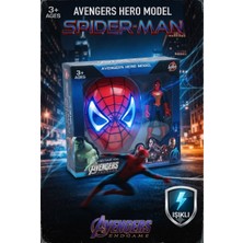 Avengers Hero Model Spiderman Işıklı Maske ve Figür Oyuncak Seti – Süper Kahraman Aksiyon Seti