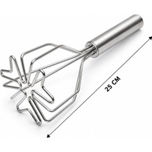 AvantajAl Patates Ezici - Kalp Şekilli - Paslanmaz Çelik - 26 cm Uzunluk