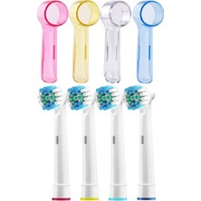 Hopsepete Oral B Uyumlu Şarjlı Diş Fırçası Yedek Başlığı Renkli Koruma Kapağı Seti