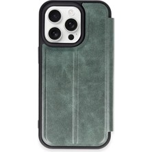 Apple Iphone 15 Pro Max Kılıf Flip Cover - Koyu Yeşil