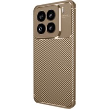 Xiaomi Mi 15 Pro Kılıf Auto Focus Karbon Kapak - Kahverengi