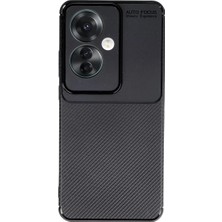 Oppo Reno 11F Kılıf Auto Focus Karbon Kapak - Siyah