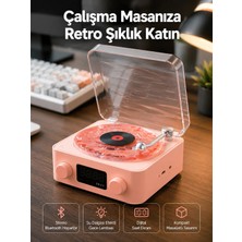 İlk El Grup Retro Bluetooth Hoparlör – Kristal Ses, Gece Lambası, Saatli Tasarım Yeni Nesil