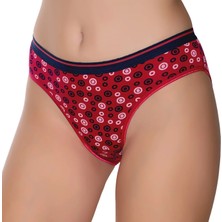 Gümüş 6018 12'li Kadın Likralı Kemer Lastikli Baskılı Bikini