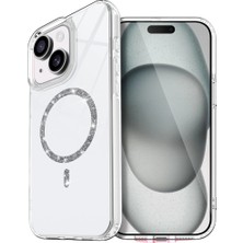 Apple Iphone 15 Plus Live Diamond Magsafe Kapak - Şeffaf