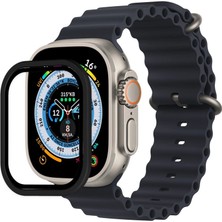 Apple Watch Ultra 49MM Alüminyum Kasa Cam Ekran Koruyucu - Siyah