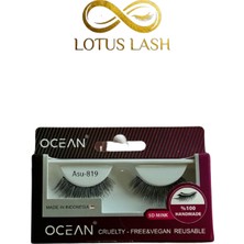Ocean Asu 819 5d Mink Doğal Görünümlü Şerit Takma Kirpik | Tekrar Kullanılabilir | Vegan