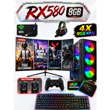 DMC N23 (PUBG,GTA 5) i5 4430 16GB RAM 256GB SSD 500GB HDD 8GB RX580 Ekran Kartı,23,8 Curved Oyuncu Masaüstü Bilgisayarı