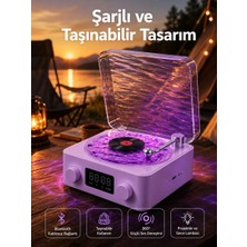 360° Sesli Kablosuz Hoparlör – Retro Tasarım ve Projektör Işığı Midastech