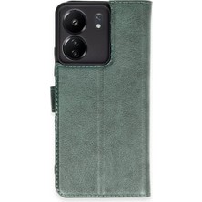 Xiaomi Redmi 13C Kılıf Trend S Plus Kapaklı Kılıf - Yeşil