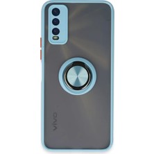 Vivo Y11S Kılıf Montreal Yüzüklü Silikon Kapak - Buz Mavi