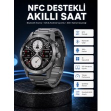 MidasTech Akıllı Saat Çelik Kordon Çağrı Cevaplama Amoled Ekran Titreşimli Uyku ve Sağlık Takibi Mida