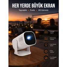 MidasTech Akıllı Projeksiyon Powerbankli Taşınabilir Sinema Projektörü 4K Hd Kaliteli Yeni Nesil Midaste