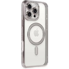 Apple iPhone 16 Pro Kılıf Joke Simli Magneticsafe Kılıf - Pembe