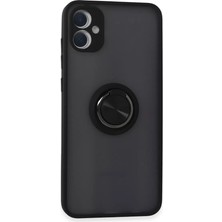 Eseno Select Samsung Galaxy A05 Uyumlu Kılıf Montreal Yüzüklü Silikon Kapak - Siyah