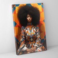 Popcasso Afro Desenler ile Geometrik Kanvas Tablo