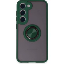Samsung Galaxy S23 Kılıf Montreal Yüzüklü Silikon Kapak - Yeşil