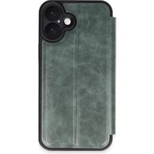 Eseno Select iPhone 16 Plus Uyumlu Kılıf Flip Cover - Koyu Yeşil