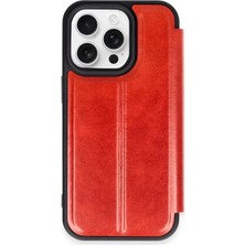 Eseno Select iPhone 15 Pro Max ile Uyumlu Kılıf Flip Cover Kırmızı