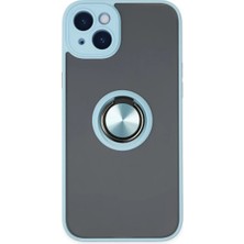 Eseno Select iPhone 14 Uyumlu Kılıf Montreal Yüzüklü Silikon Kapak - Buz Mavi