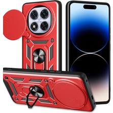 Xiaomi Redmi Note 14 Pro Plus Kılıf Pars Lens Yüzüklü Silikon - Kırmızı