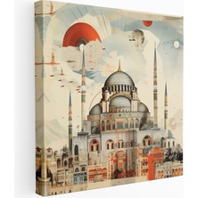 Popcasso Ikonik Anıtsal Yapılar Kolajı Geleneksel Desenler Kanvas Tablo