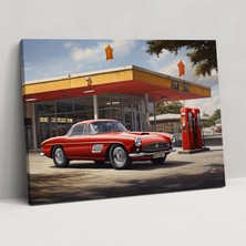 Popcasso Vintage Ferrari Kanvas Tablo - Ferrari Duvar Tablosu