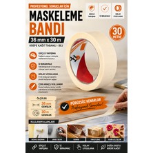 Anı Ofis Kırtasiye Maskeleme Bandı 36 mm x 30 M Krepe Kağıt Tabanlı Boya Bandı Bej