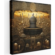 Popcasso Islam Hat Sanatı Detaylarıyla Kaabe Kanvas Tablo