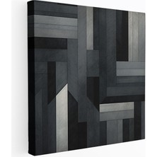 Popcasso Geometrik Desenli Gri Kanvas Tablo