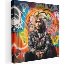Popcasso Kurt Cobain Temalı Duvar Tablosu - Sokak Sanatından Esinlenmiş Güçlü Ifade Tasarımı
