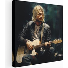 Popcasso Kurt Cobain Portresi Gerçekçi Yağlı Boya Kanvas Tablo