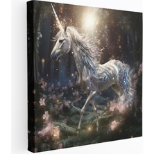 Popcasso Büyülü Orman Temalı Parıltılı Unicorn Kanvas Tablo