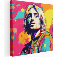 Popcasso Kurt Cobain Pop Sanat Kanvas Tablo - Canlı Renklerle Duvar Dekoru