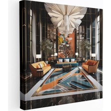 Popcasso Art Deco Tarzı Otel Manzarası Kanvas Tablo