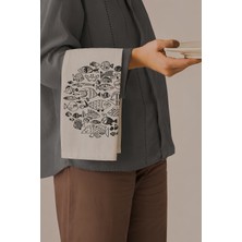 Grafiklas Balık Desenli Organik Ham Keten Amerikan Servis 4'lü Set 32X43 cm Dijital Baskılı Sofra Altlığı