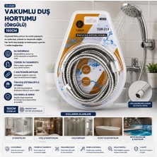 Aesco Krom - Örgülü Vakumlu Duş Hortumu 150CM Vakumlu Ambalaj