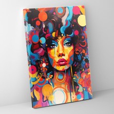 Popcasso Soyut Afro Renkli Desenler Kanvas Tablo