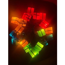 Aesco 4 Metre 20 LED Pilli 2 Kademeli Hediye Kutusu Yılbaşı Ağacı Süsü LED Işık Mz-2