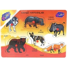 Onyıl Oyuncak ONY-135-136-137 Ahşap Tutmalı Vahşi Hayvanlar